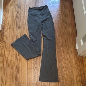 Lululemon Athletica Army Green High-Waisted Flare Leggings